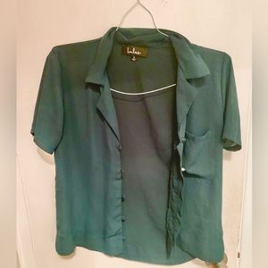 LuLu’s top button down shirt-Green